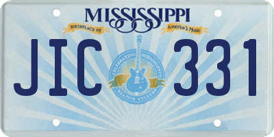 MS license plate JIC331