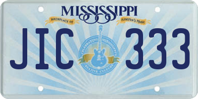 MS license plate JIC333