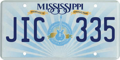 MS license plate JIC335