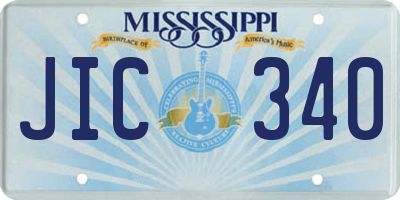 MS license plate JIC340