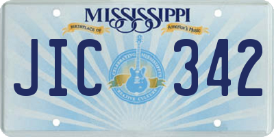 MS license plate JIC342