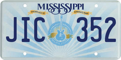 MS license plate JIC352