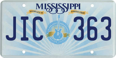 MS license plate JIC363