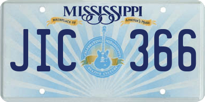 MS license plate JIC366