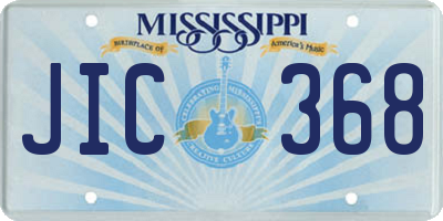 MS license plate JIC368