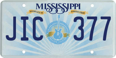 MS license plate JIC377