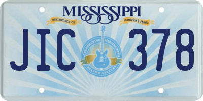 MS license plate JIC378