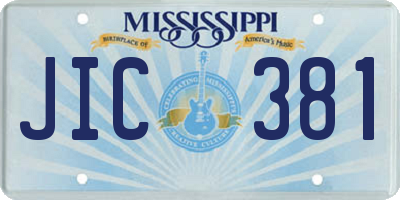 MS license plate JIC381