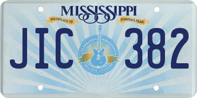 MS license plate JIC382