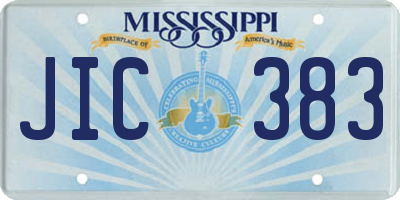 MS license plate JIC383