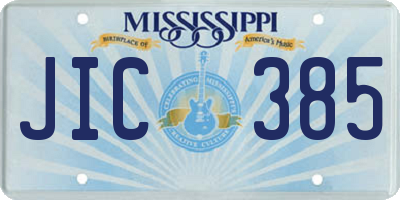 MS license plate JIC385
