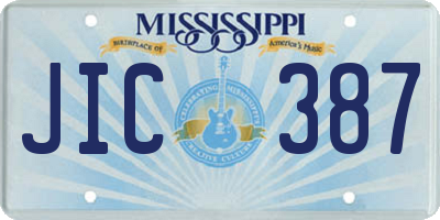 MS license plate JIC387