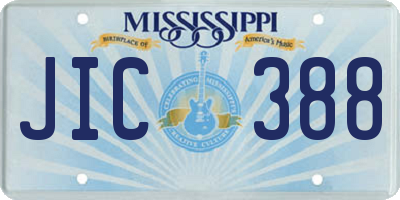 MS license plate JIC388