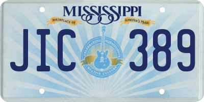 MS license plate JIC389