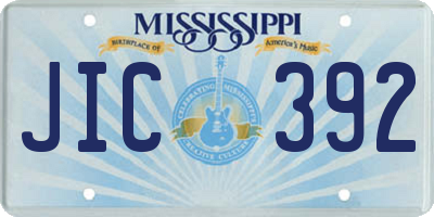 MS license plate JIC392
