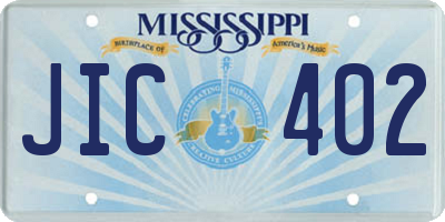 MS license plate JIC402