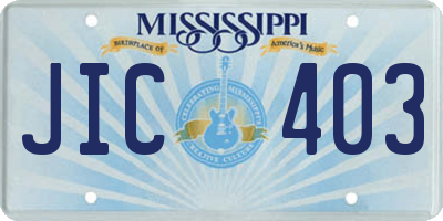 MS license plate JIC403