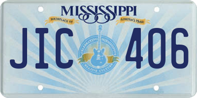 MS license plate JIC406