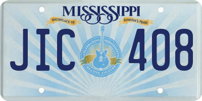 MS license plate JIC408