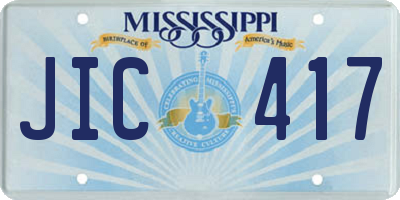 MS license plate JIC417