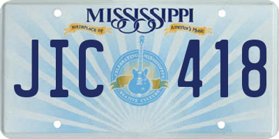 MS license plate JIC418