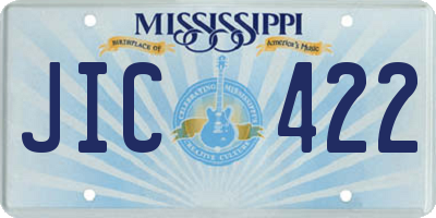 MS license plate JIC422