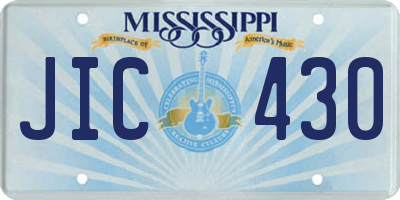 MS license plate JIC430