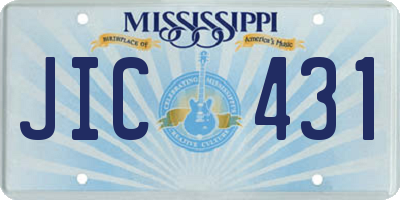 MS license plate JIC431