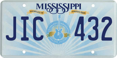 MS license plate JIC432