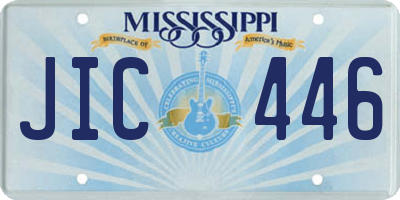 MS license plate JIC446