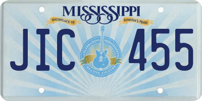 MS license plate JIC455