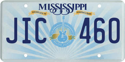 MS license plate JIC460