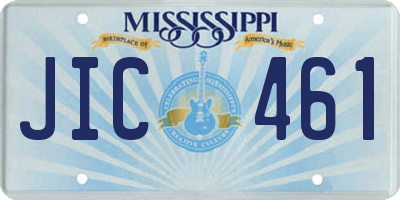 MS license plate JIC461
