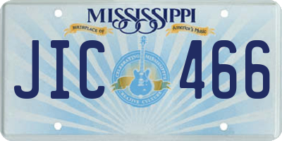 MS license plate JIC466