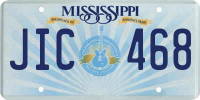 MS license plate JIC468