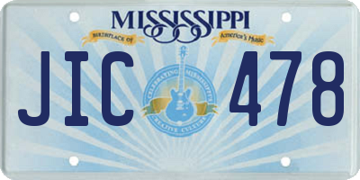 MS license plate JIC478
