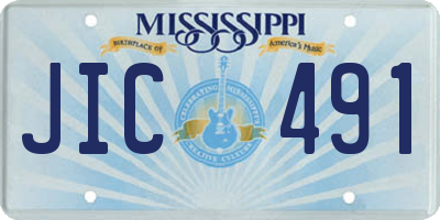 MS license plate JIC491