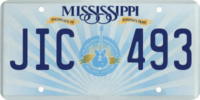 MS license plate JIC493