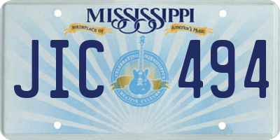 MS license plate JIC494