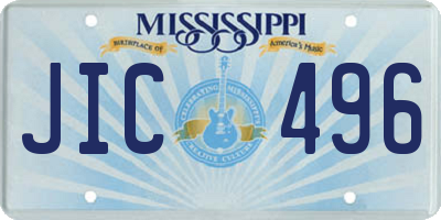 MS license plate JIC496