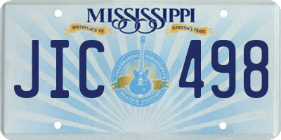 MS license plate JIC498