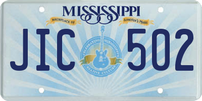MS license plate JIC502