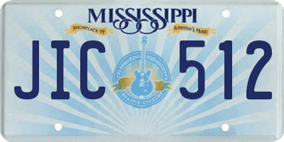 MS license plate JIC512