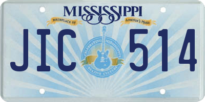 MS license plate JIC514