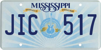 MS license plate JIC517