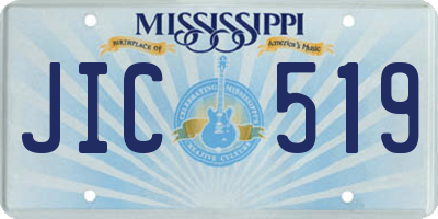 MS license plate JIC519