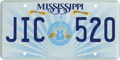 MS license plate JIC520