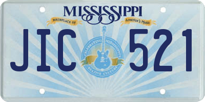 MS license plate JIC521