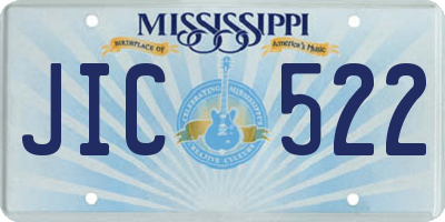 MS license plate JIC522