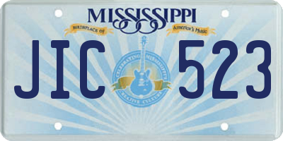 MS license plate JIC523